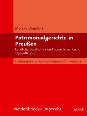 cover image of Patrimonialgerichte in Preußen